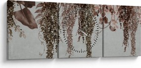 Obraz - Rastliny (s hodinami) (90x30 cm)
