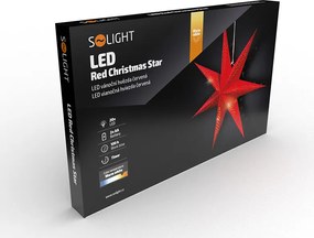LED vianočná závesná hviezda 60 cm - 20 LED - červená