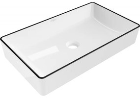 Mexen NADIA UMÝVADLO, 60x35 CM, BIELA/ČIERNY OKRAJ, 21616007