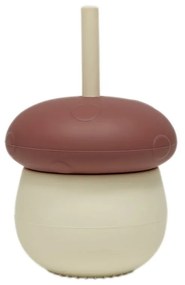 OYOY Detský silikónový hrnček Mushroom Red 220 ml