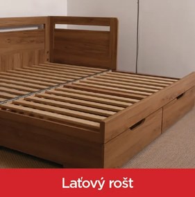 BMB TANDEM KLASIK s roštom a úložným priestorom 80 x 200 cm - rozkladacia posteľ z lamina s ľavou podrúčkou, lamino