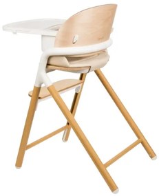 Lionelo - Detská jedálenská stolička 3v1 CELIA Biela / prírodné drevo