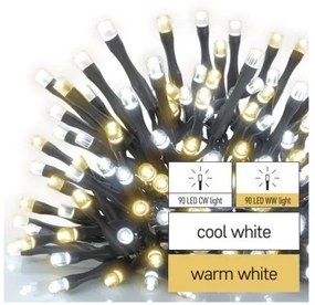 LED vánoční řetěz Steny s časovačem 18 m teplá/studená bílá