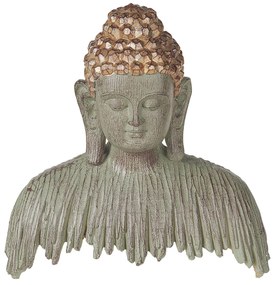 Dekoratívna figúrka Budha sivá / zlatá RAMDI Beliani