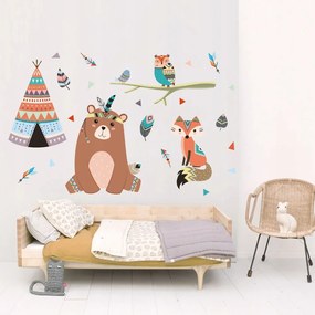Nálepka na stenu s indiánskym motívom 150 x 96 cm