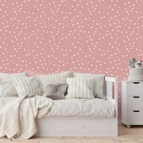 Tapeta ružové drobné kvietky