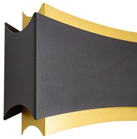 Moderná nástenná lampa čierna so zlatom - Plats