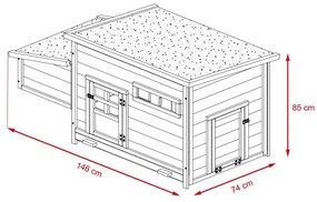 Kurník Avenberg DORIS 146 x 74 x 85 cm