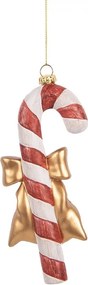 Bielo-červená závesná dekorácia lízatko Candy Cane - 8*3*18 cm