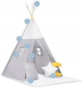 Detský stan Teepee NK-406 NUKIDO 740601 - sivý