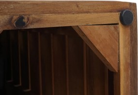 Set 2 kvetináčov HWC-L21, akáciové drevo - hnedá