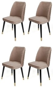 Súprava jedálenských stoličiek Hugo Beige and Black, 4 ks
