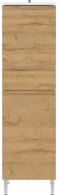 Biela vysoká kúpeľňová skrinka v dekore duba 34x120 cm Torrance - Germania