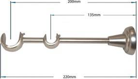 Garniže 25x16mm - dvojradové - CYLINDER CRYSTAL - satin