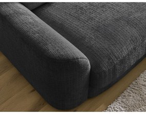 Čierna ženilková rohová pohovka (pravý roh/s leňoškou) Leonore – Bobochic Paris