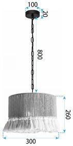 Toolight Toolight, stropné svietidlo 30cm, 1xE27, APP1736-1CP, čierna-hnedá, OSW-05122