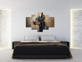 Obraz - Portrét Dobermana (150x105 cm)