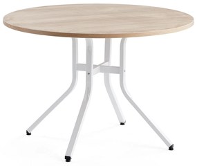 Stôl VARIOUS, Ø1100x740 mm, biela, dub