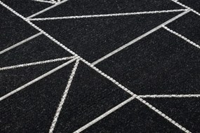 Koberec SIZAL FLOORLUX 20605 geometrický - čierny / strieborný