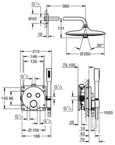 GROHE 34878000 - Sprchový systém PRECISION SMARTCONTROL 260 mm lesklý chróm