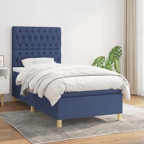Boxspring posteľ s matracom modrá 100x200 cm látka 3142559