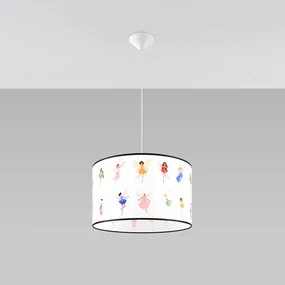Detské závesné svietidlo Fairy, 1x plastové tienidlo so vzorom, (fi 40cm)