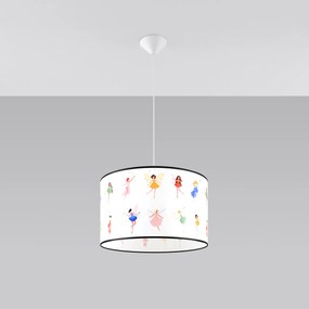 Detské závesné svietidlo Fairy, 1x plastové tienidlo so vzorom, (fi 40cm)