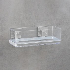 WENKO 22692100-Polička VACUUM-LOC QUADRO ED 25,5x14 cm strieborná/priehľadná