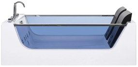 Vírivá vaňa s LED osvetlením 180 x 120 cm biela CURACAO Beliani