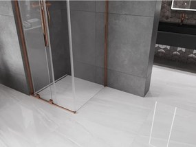 Mexen Velar L, sprchový kút s posuvnými dverami 90 x 90 cm, 8mm číre sklo, ružové zlato, 871-090-090-03-60