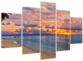 Obraz - Západ slnka na pláži (150x105 cm)