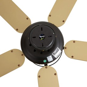 Stropný ventilátor čierny s béžovou 130 cm s ťahovým spínačom - Mistral Magna