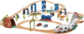 LEAN Toys Elektrický vláčik Interaktívny vláčik Vagóny Tunel Sopka Dinosaurus 95 cm