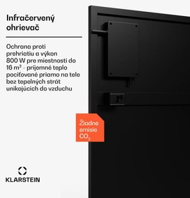 Klarstein Wonderwall Smart Bornholm Infračervený ohrievač, 800 W, Inteligentné ovládanie, montáž na stenu, LED-Displej