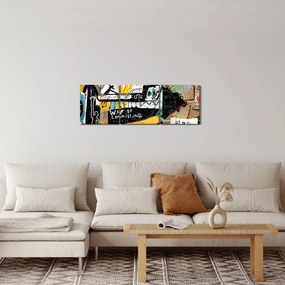 Obraz - Graffiti (s hodinami) (90x30 cm)