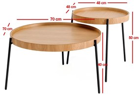 Odkladací stolík Ronda Natural, 2 ks