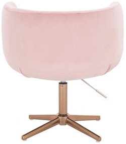 LuxuryForm DESIGN Kreslo MONTANA VELUR na zlatom kríži - ružové