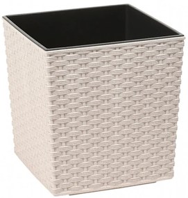 Obal na kvetináč Juka Rattan ECO 30x30x31 cm biely