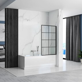 Vaňová zástena REA LAGOS-1 FIX 70 cm, čierna/transparent
