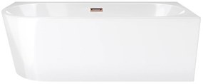 D‘Eluxe - VANE - Voľne stojaca akrylátová vaňa RELAX NT49R Pravá xcm Voľne stojaca vaňa biela 160 74 59 160x74cm biela + Sifón CLIK CLACK - farba Ružové Zlato