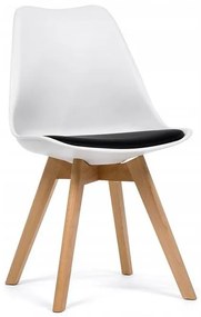 Bestent Jedálenská stolička bielo-čierna škandinávsky štýl Basic