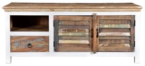 furniture-nabytek.cz - Masívny TV stolík Perth z recyklovaného dreva, lakovaný, biely / farebný – 150×50×60 cm