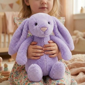 Roztomilý fialový plyšový zajačik