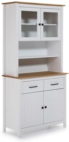 Biela vitrína z borovicového dreva 90x180 cm Miranda – Marckeric