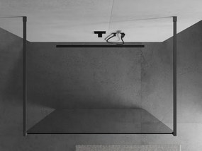 Mexen Kioto, sprchová zástena Walk-In 140 x 200 cm, 8mm číre sklo, grafitový profil, 800-140-002-95-00