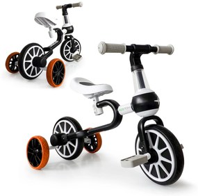 Bicykel na bežky 4v1 Pedále Bočné kolieska čierne ECOTOYS
