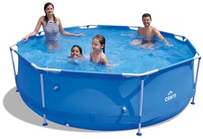 Crivit Bazén s kovovým rámom, 300 x 76 cm + Bazénový rebrík, 107 cm  (800010839)