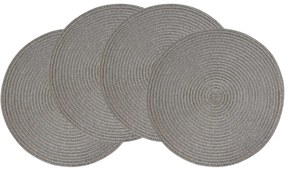 Altom Prestieranie Straw strieborná, pr. 38 cm, sada 4 ks