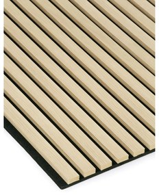 Drevený akustický panel, 2400 x 600 mm, čierny podklad, dub sonoma