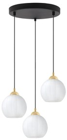 Závesné svietidlo Costa, 3x biele sklenené tienidlo, b/g, o